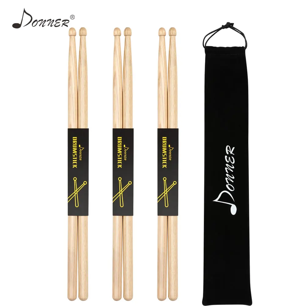 Donner 3 пара/лот барабанные палочки профессиональные 5А классические Hickory из дерева
