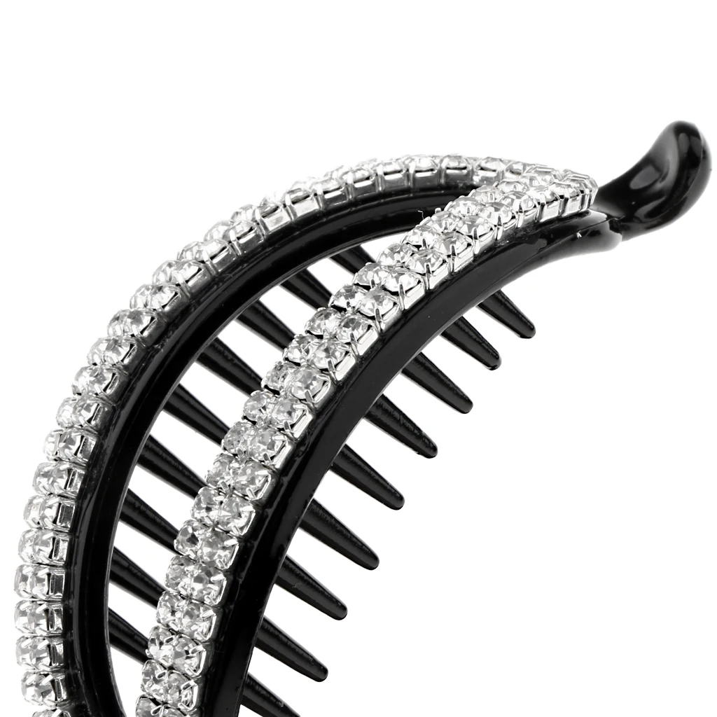 Fashion Women Lady Hollow Rhinestone Hair Banana Clip Ponytail Holder Clamp Hair Accessories