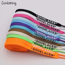 Coolstring новые буквы шрифт 8 мм двухсторонние печатные "шнурки" черные белые шнурки OW подписаны плоские туфли кружево суставные шнурки