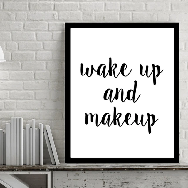 Wake Up and Make Up Quotes Canvas Art Pop Art by Numbers