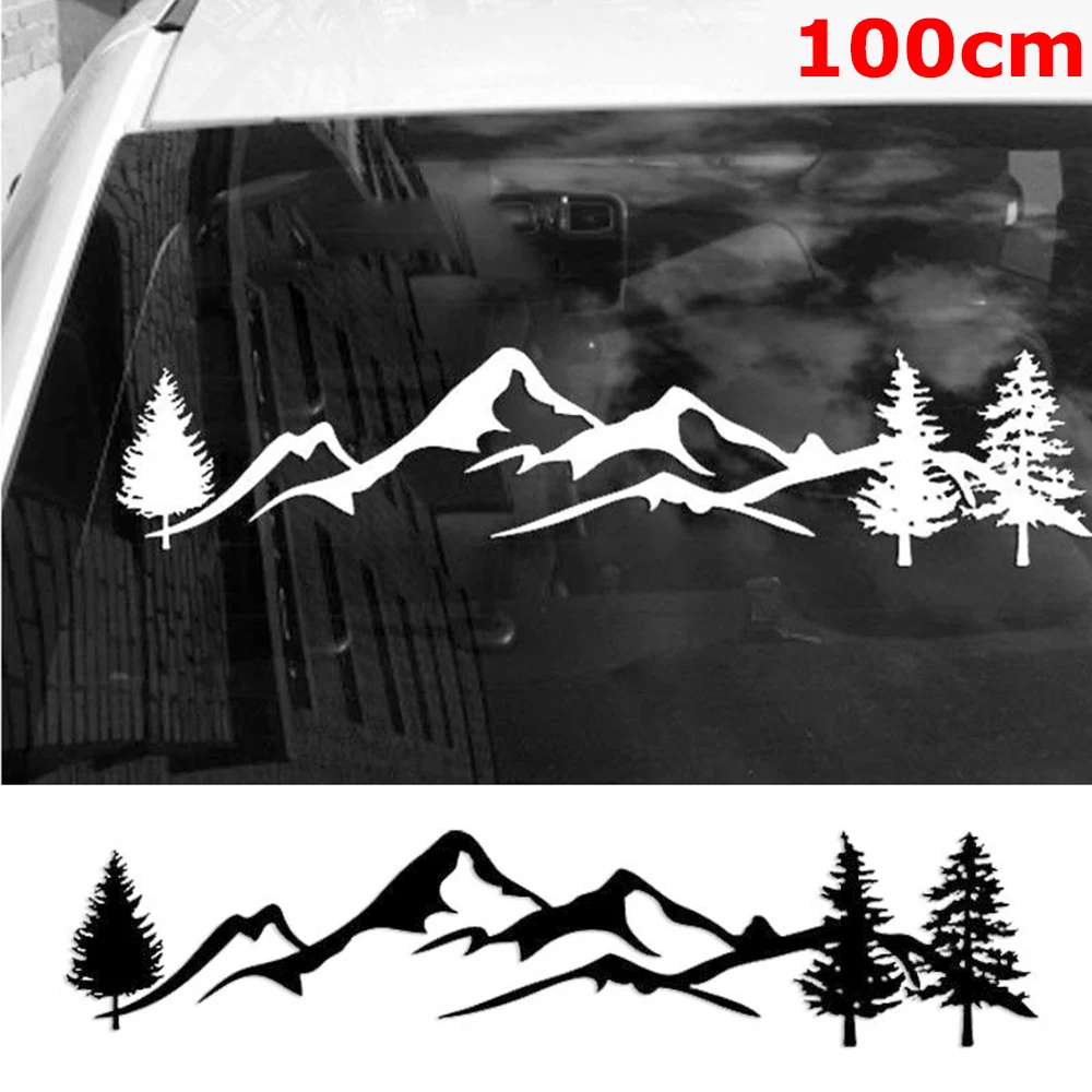 

1Pcs Waterproof Tree Mountain Car Decor PET Sticker Auto Decal SUV RV Camper Offroad Auto Decoration Styling Tools Accessories