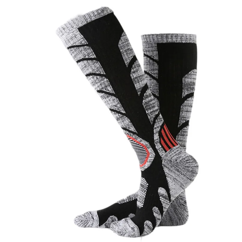 Мужские и женские длинные лыжные толстые спортивные носки зимние теплые хлопковые сноубордические альпинистские походные носки Новые#2s14# FFN - Цвет: Черный
