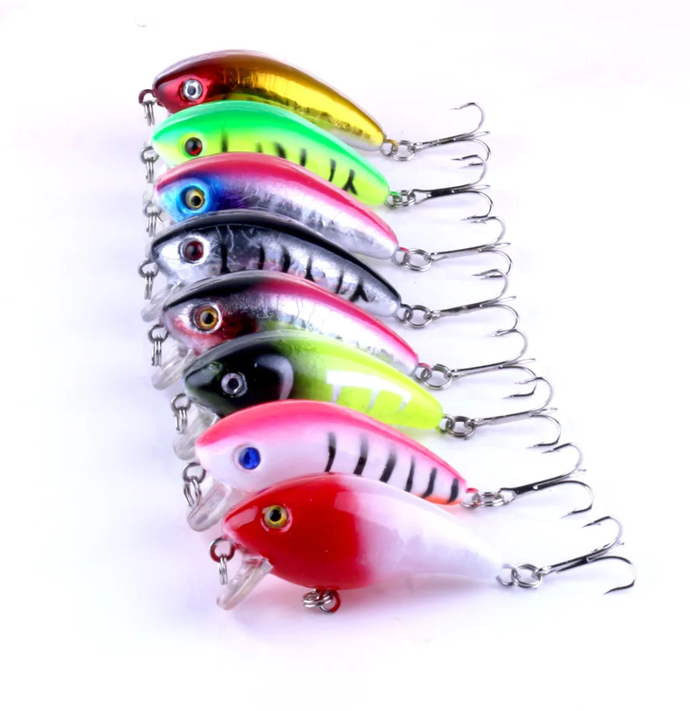 

8pcs Crank Bait Fishing lures 6cm 9.8g Minnow Swimbait Wobblers Bass Bait Plastic Hard Catfish Carp Artificial Fishing Tackle