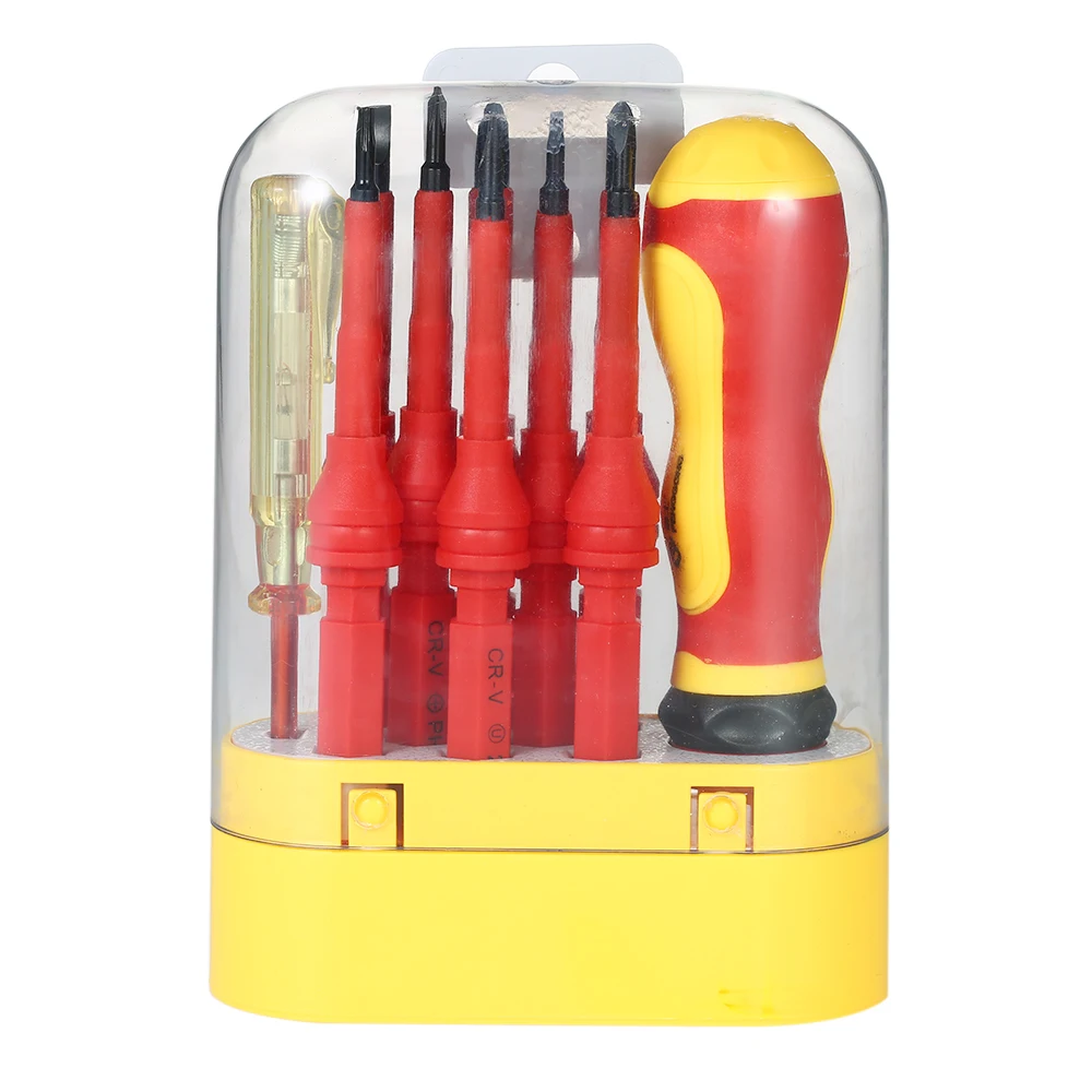 

Insulated Screwdriver Bits Kit Magnetic Slotted Phillips Torx Bits Electric Screwdriver 10Pcs Hand Tools Set Repair Tools Kit