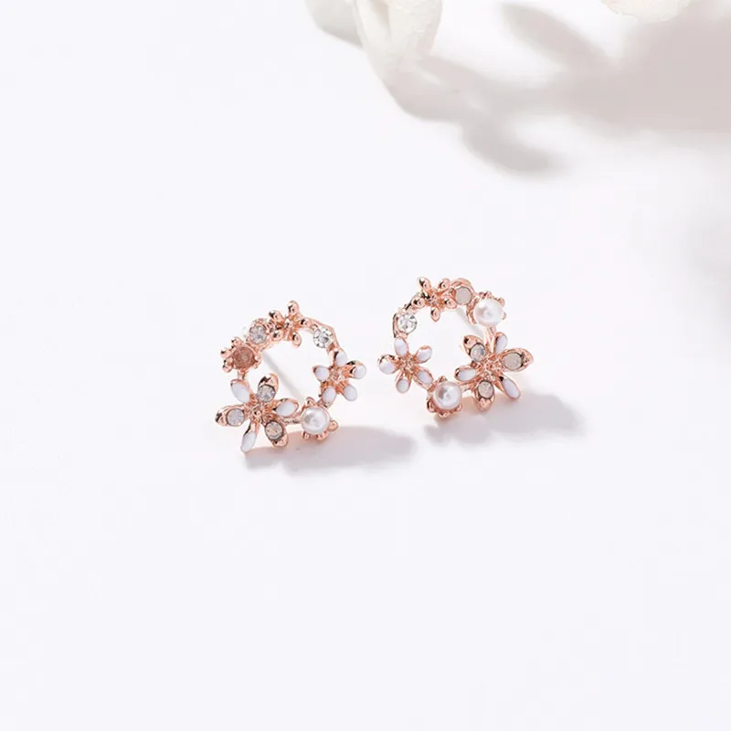 Женские серьги из горного хрусталя EARS HIGH New Tiny Cute Shiny многоцветные цветочные для
