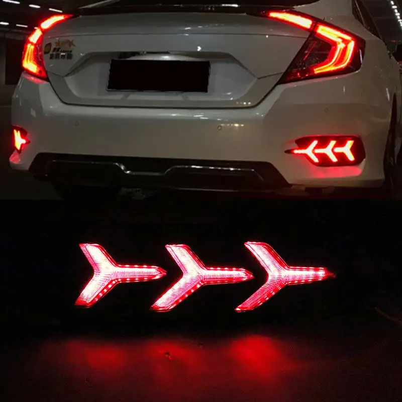 ROADOT задний фонарь для Honda Civic 2016 2017 отражатель светодиодный бампер стояночный