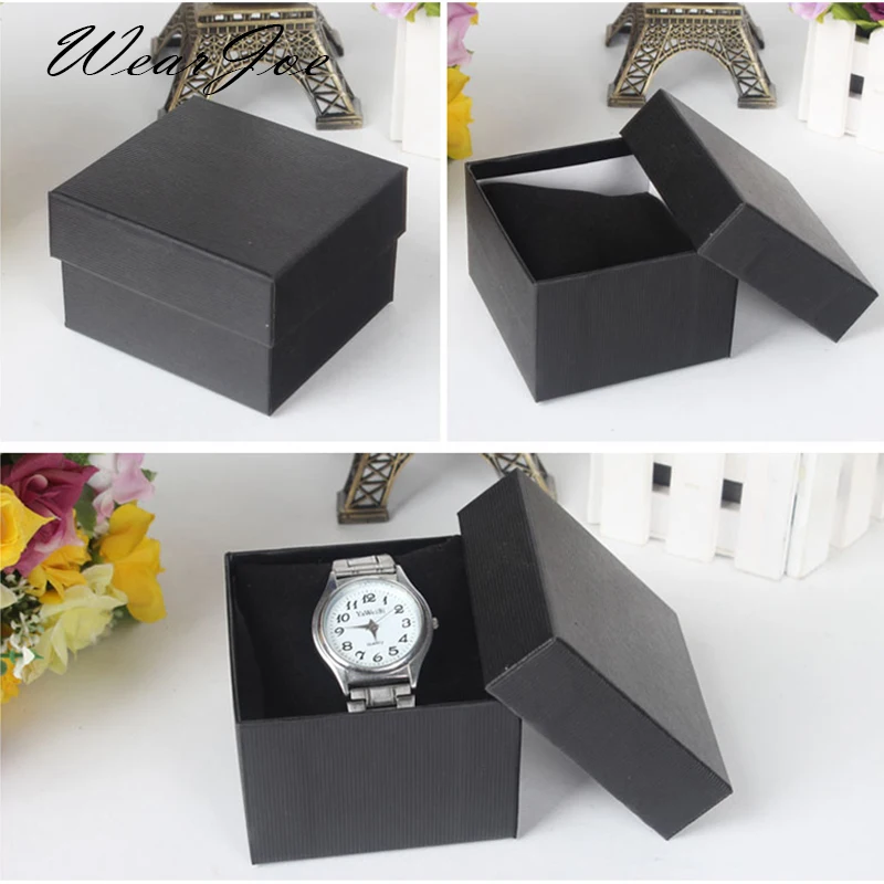 

Fast Dispatch Black 3pcs/lot Wrist Watch Package Box Organizer With Velvet Pillow Bracelet Bangle Storage Packing Paper ShowCase