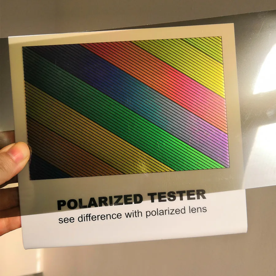 teste de lente polarizada