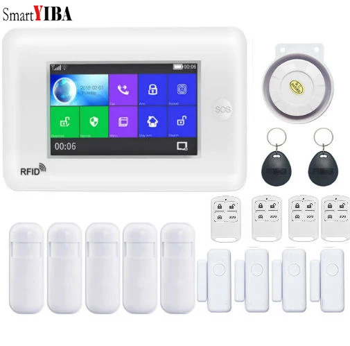 SmartYIBA WIFI RFID 3G WCDMA Home Security Alarm System APP Remote Control Russian/Spanish/Franch/Dutch/Italian/English/Polish