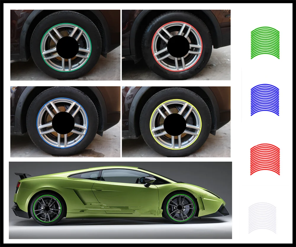 Автомобиль и колеса мотоцикла светоотражающие наклейки DIY Изменение форма для