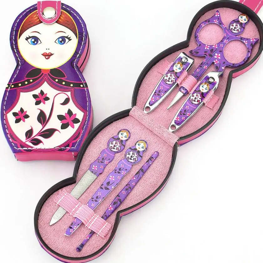 6 Pcs Set Russian Doll Nail Care Clipper Manicure Pedicure Set AU23
