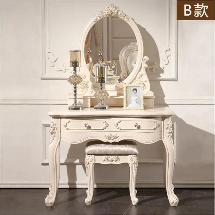 Белый Европейский зеркальный стол комод французская мебель для спальни o1187