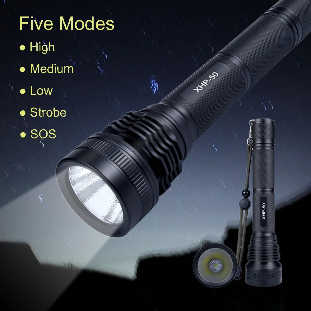 

Torch Led Light Lastest Flashlight Tactical Military LED Flashlight Torch 5-Mode For 18650/26650 Lampe Torche Zaklamp 40DC10