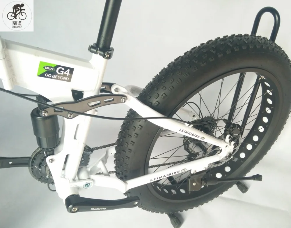 Best Kalosse Full suspension  alloy frame  Snow  bicycle, 26/20*4.0 inch  21/24/27/30speed ,26*17 fat bikes   tyre dirt bike 12