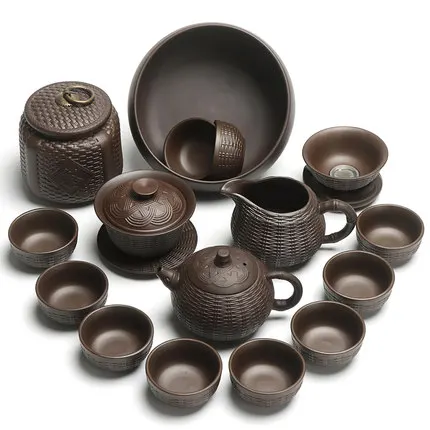 

Chinese Style Household Purple Sand Kung Fu Tea Set Teapot Cover bowl Teacup Complete Set purple sand Gaiwan Tea Ceremony