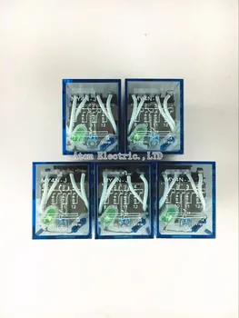 

5PCS MY4NJ DC AC 12V Coil 4NO 4NC Green LED Indicator Power Relay DIN Rail 14 Pin time relay