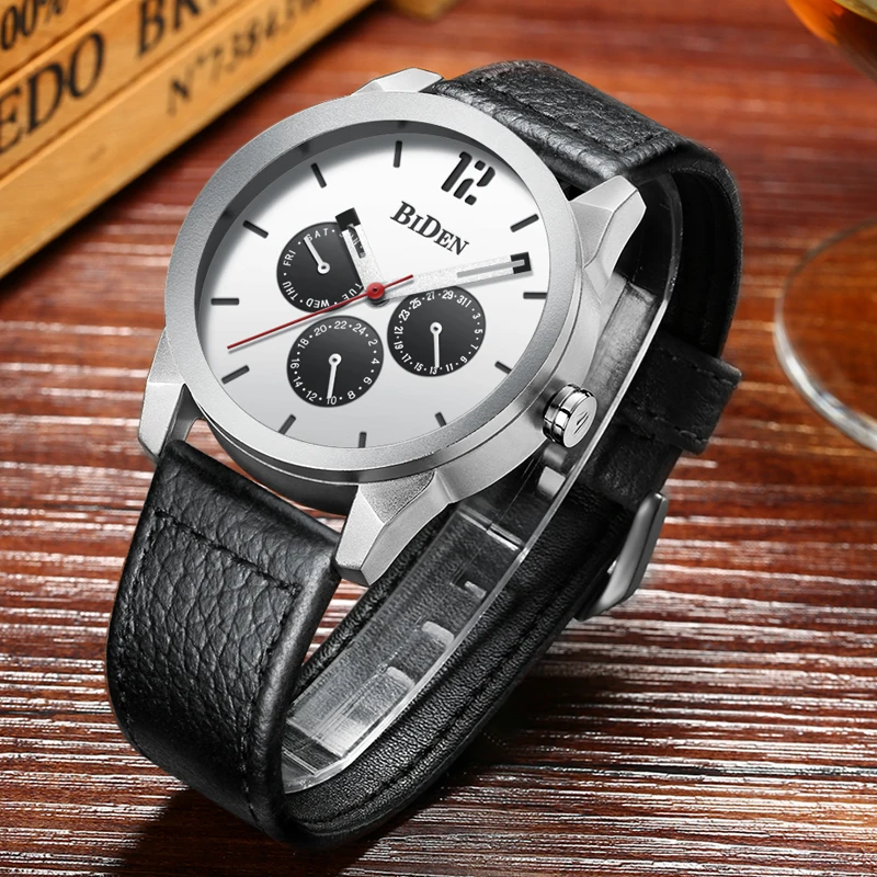 Relogio Masculino BIDEN для мужчин s часы лучший бренд класса люкс кварцевые армейские часы для мужчин повседневное кожа Военная Униформа