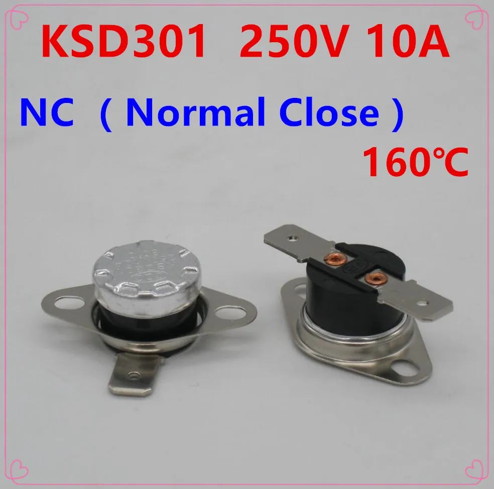 1Pcs KSD301 160C NC Temperature Control Switch Ceramic Thermostat 