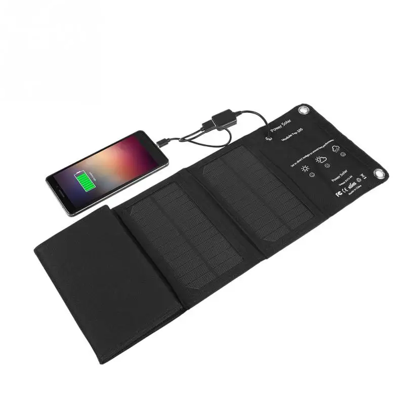 

Portable 12W Solar Charging Panel Outdoor 5V 2.4A USB Solar Charger Foldable USB Charger for Cellphone iPhone Xiaomi Laptop
