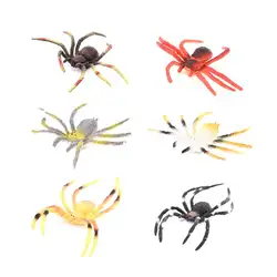 6 шт./компл. моделирование паук животных модельные Фигурки игрушки Хэллоуин Шутки трюк дети набор для обучения подарок