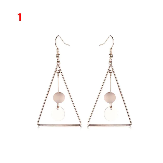 1 Pair Fashion Simple Jewelry Geometric Shapes Bead Earrings Long 1 Pair Fashion Simple Jewelry Geometric Shapes Bead Earrings Long Tel Ear Hoop Earring