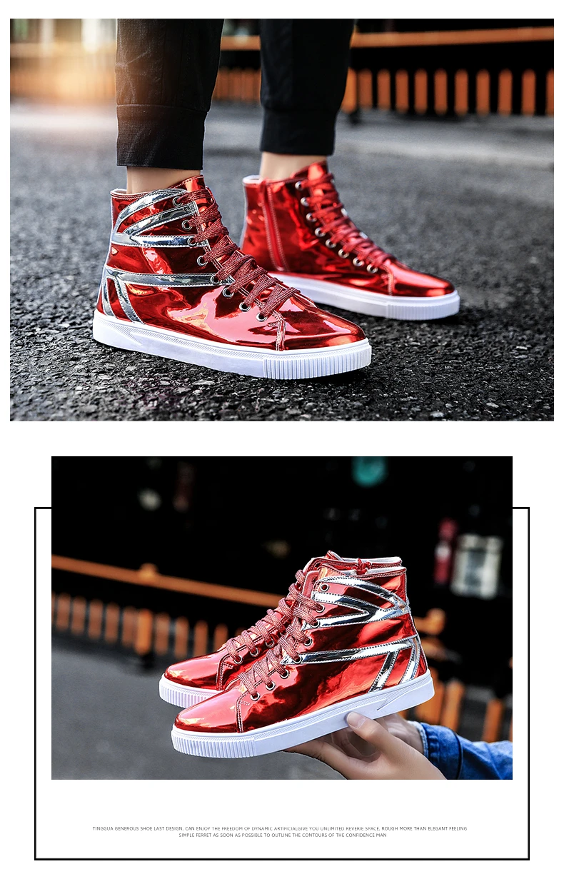 Brand Boots Men Glittering Leather Shoes Fashion Sneakers Waterproof Male Casual Ankle Boot Street Style Canvas Bot (24)