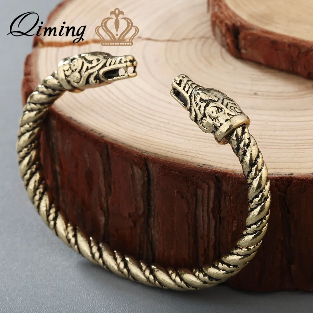 Buy QIMING Dragons Head Bracelet Viking Bracelet Women Medieval Bracelet Men