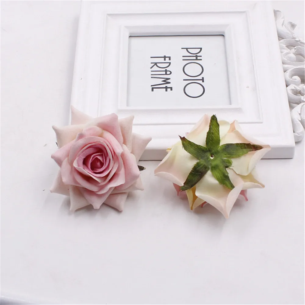 

10PCS / Bag 8.5cm silk Rose Flower Head Artificial Handmade DIY Wedding Home Decoration Scrapbooking Rose Flower