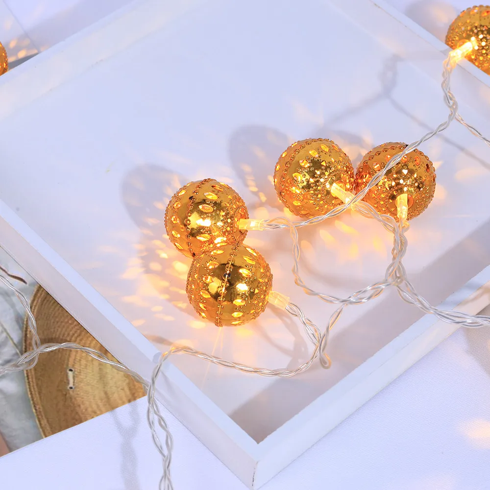 1,5 м/3,0 м круглый шар струнный светильник для рождественской спальни декоративный светильник s вечерние домашний декор наружная внутренняя Рождественская струнная лампа