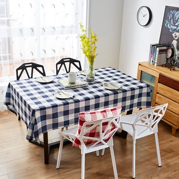 

Decorative Table Cloth Blue Plaid Tablecloth For Kitchen Decoration Rectangle Table Cover Rectangular Tapete Decor Accessories