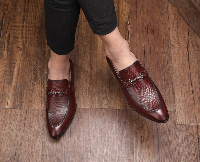

2018 Formal Wedding Party Shoes Real leahter Driving Loafers Dress Shoe Spring Fall