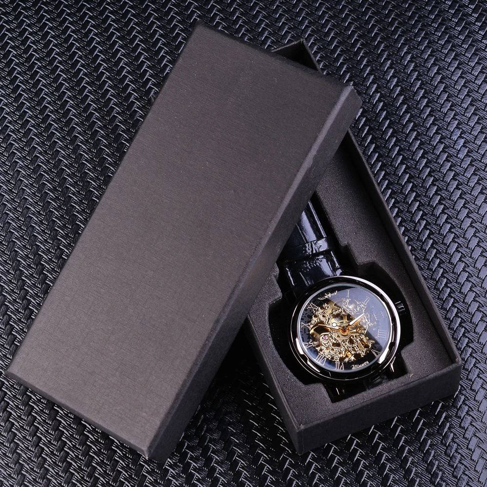 Men Watches Winner Luxury Mechanical Skeleton Leather Wristwatch