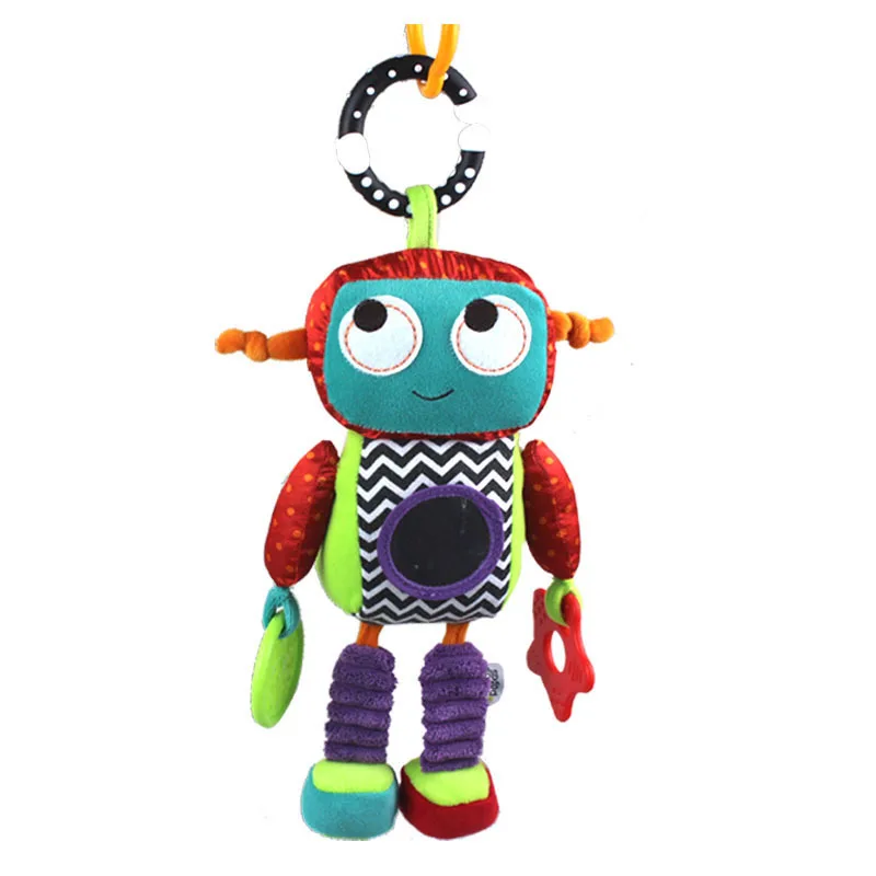 Головоломки детские игрушки 0 м + мягкий плюш 26 см робот Симпатичные Android погремушку кольцо колокола кроватки кровать висит кукла