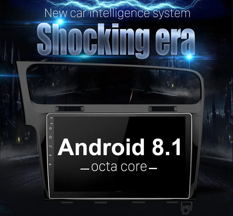 Best Eunavi Android 8.1 Octa-core 10.1 inch Car Radio HeadUnit GPS Navi Player for 2013- 2015 VW Volkswagen Golf 7 With SWC WIFI 3