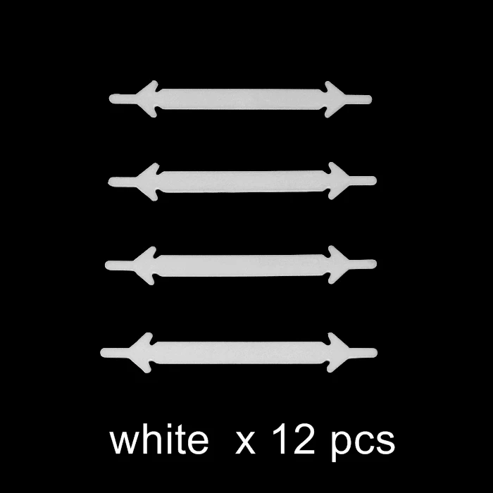 12 шт./лот шнурки Новинка без шнурки для обуви унисекс эластичные силиконовые шнурки V002 - Цвет: white shoelaces