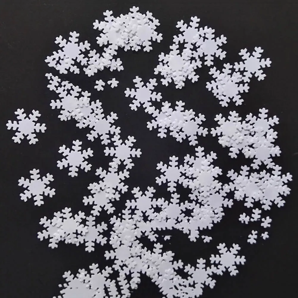 

18mmWhite Color Snowflake+Snowman Sparkle Plastic Scatter Confetti For Christmas Party Table Decoration Sprinkles