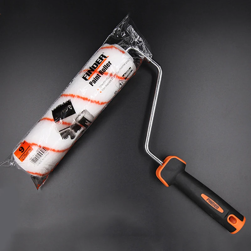 Round Head Sponge Roller Brush 9 Inch Small Sponge Roller With Handle