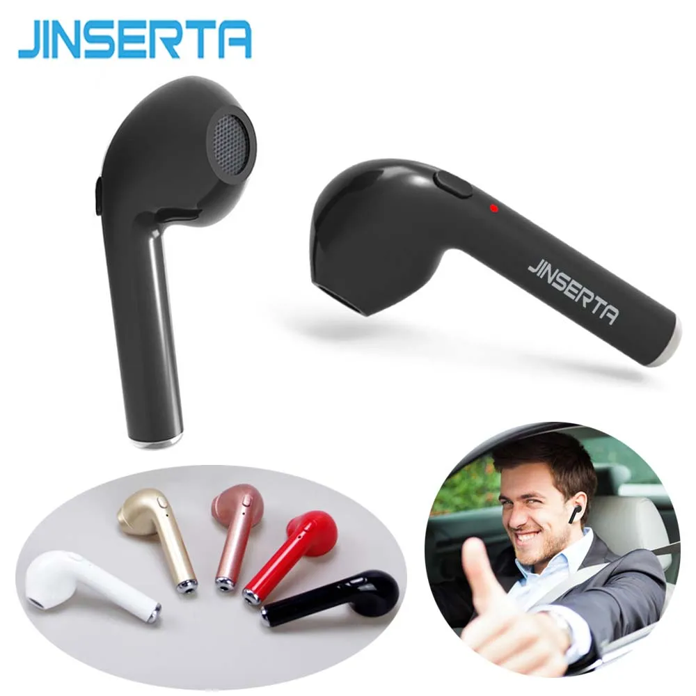 JINSERTA 1 Piece I7 Bluetooth Earbud Wireless Invisible With Mic Stereo bluetooth Earphone for Iphone Android bluetooth-earphones