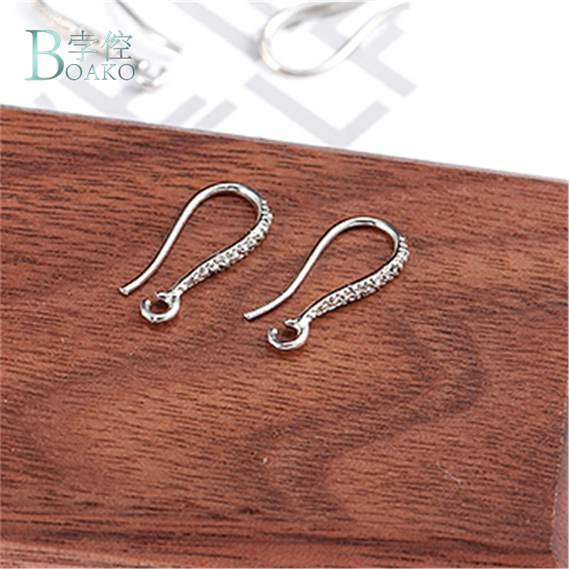 

BOAKO Fashion Metal Rhodium Ear Hook Earrings Accessories For Women DIY Jewelry Making Gold Silver Color Stud Earrings B40