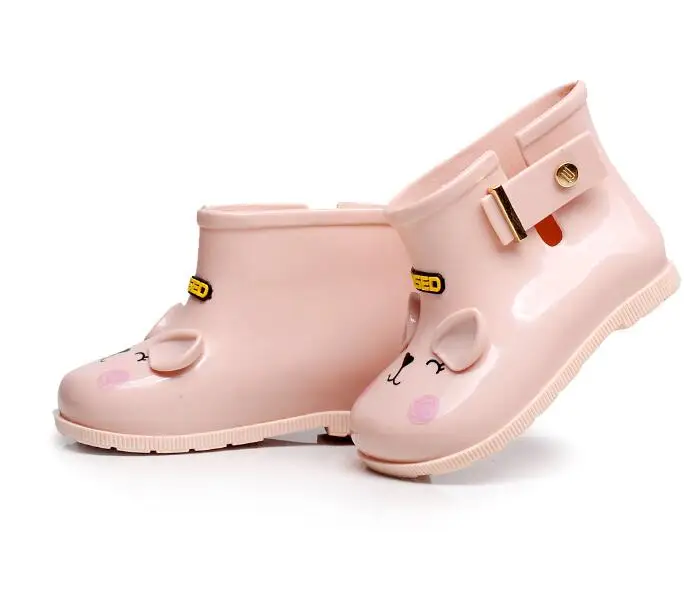 Новое поступление мини sed Брендовая детская Cat дождь сапоги для девочек желе воды сапоги принцессы обувь Мягкие ботинки Дети противоскольжения обувь - Цвет: apricot