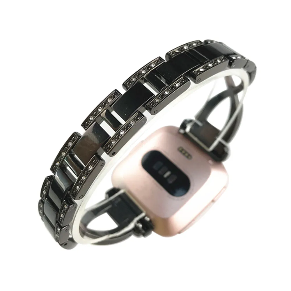 Crystal Aluminum Alloy Watch Band for Fitbit Versa Smart Watch