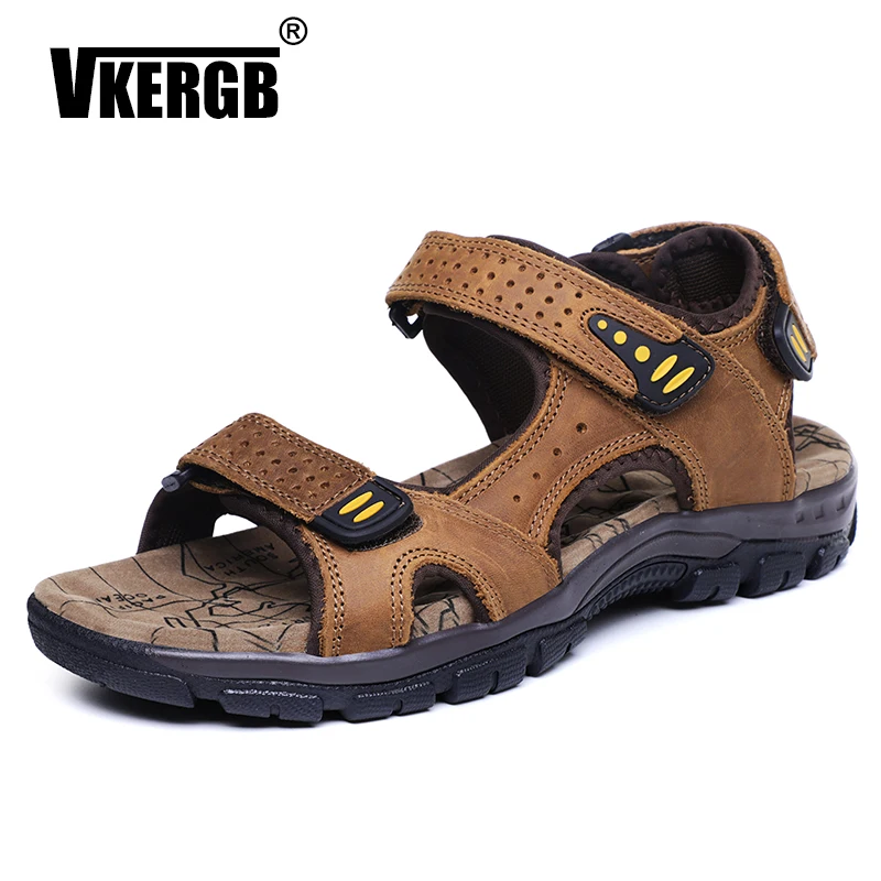 

Hot Sale High Quality Superior Luxury Fashion Men Sandals Genuine Leather Summer Sandals Men Flat Sandals Outdoor Casual Sandal