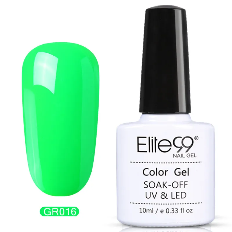 Elite99 Гель-лак серии зеленого цвета, долговечный Гель-лак для ногтей, вылечиваемый с УФ-лампой, светодиодный, основа, верхнее покрытие, Гель-лак, дизайн - Цвет: P-GR016