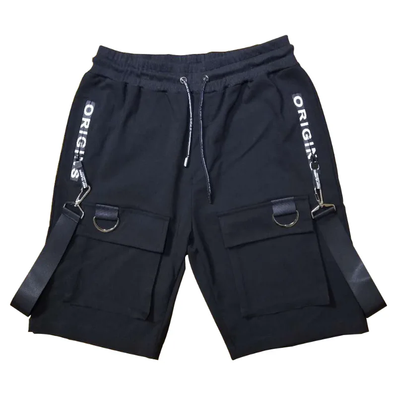 Multi poche Shorts Danse Conception Hip Taille Punk Élastique Homme Occasionnel Rue Harem Court Hop Pantalon Joggers Hommes qPwT7A4