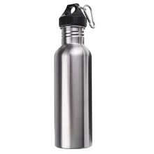 Más nuevo 750 ML de Boca Ancha de Acero Inoxidable Botella de Agua con Llevar Al Aire Libre Mosquetón Botella de Agua para el Ciclismo Deportivo-35