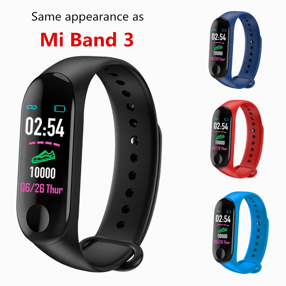 

M3 plus Smart Band PK Mi Band 4 Smart Bracelet IP67 Waterproof Sports Fitness Tracker Blood Pressure Heart Rate Activity Tracker