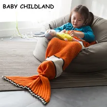 140*70 см детский спальный мешок мультфильм Немо Дети одеяло Вязанный костюм русалки одеяло дети пледы кровать одеяло