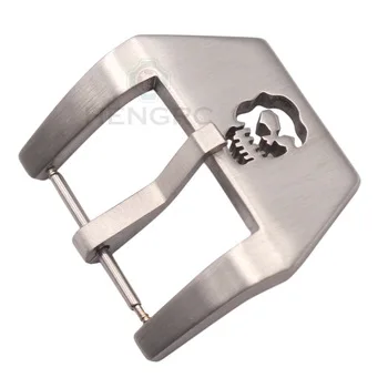 2017 NEW Skull Watch Strap Buckle 20 22 24 26mm Silver Stainless Steel Watchbands Clasp Metal Watch Accessories For PANERAI