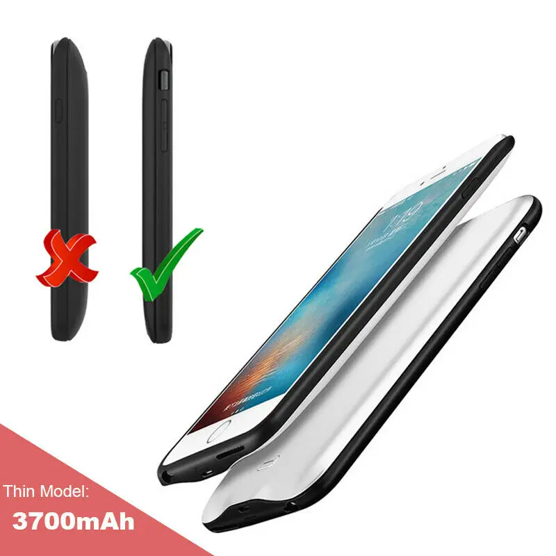 

USA / DELIVER 2Day-7day / 3700mAh Ultra-thin Power Bank Battery Charger Case 5.5inch For iPhone 7Plus 8Plus Car Magnetic