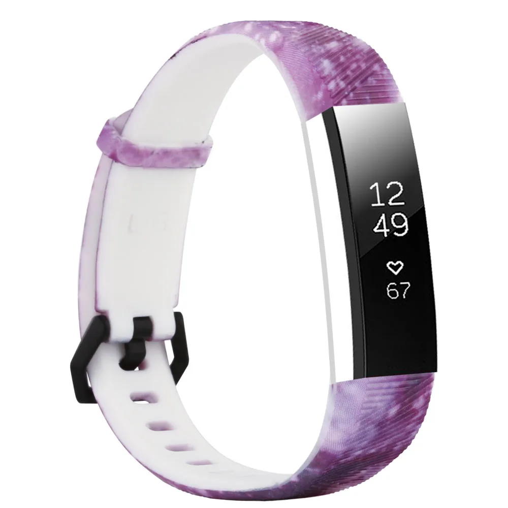 

Honecumi For Fit bit Alta HR and For Fitbit Alta Replacement Band Soft Silicone Wristband Bracelet Strap Starry sky Pattern
